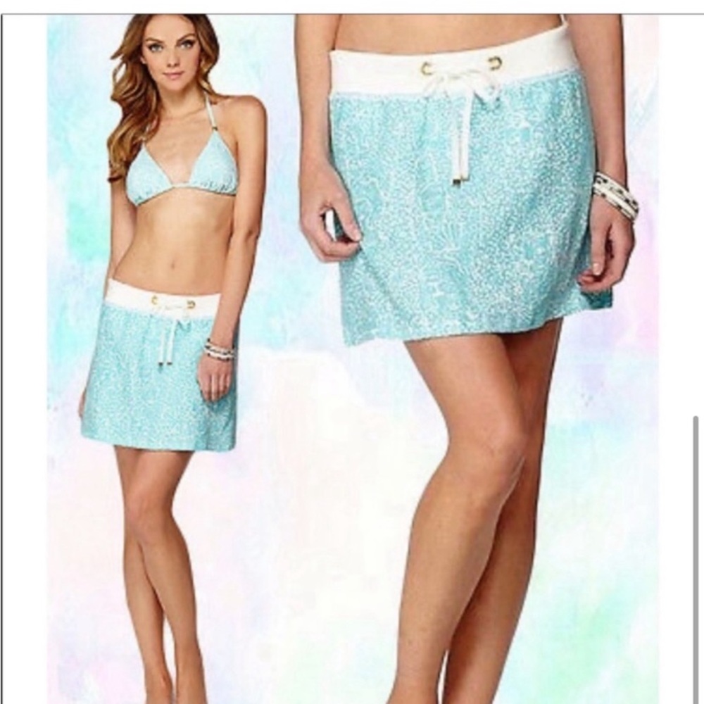 Lilly Pulitzer Hayden Womens Skirt S
Linen Blue White Drawstring
Lightweight